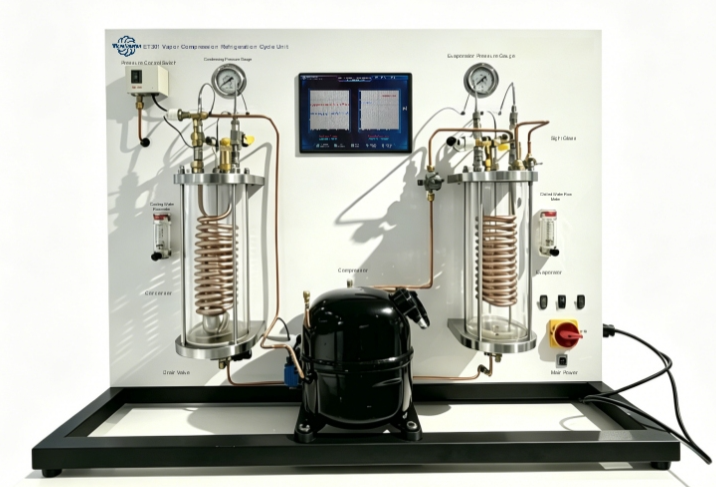 Appareil expérimental de cycle de réfrigération à compression de vapeur pour les laboratoires d'enseignement