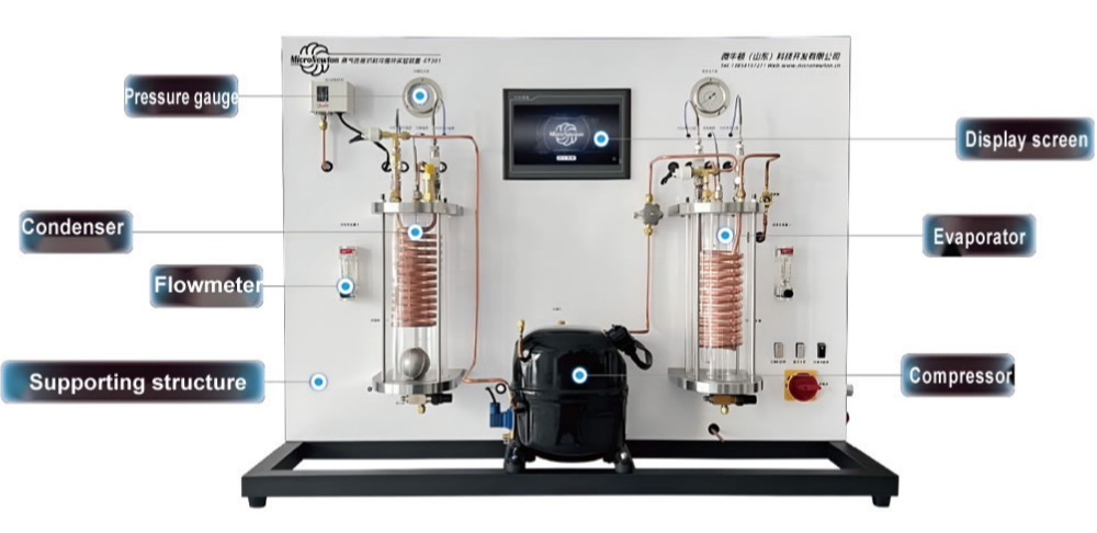 Appareil expérimental de cycle de réfrigération à compression de vapeur pour les laboratoires d'enseignement